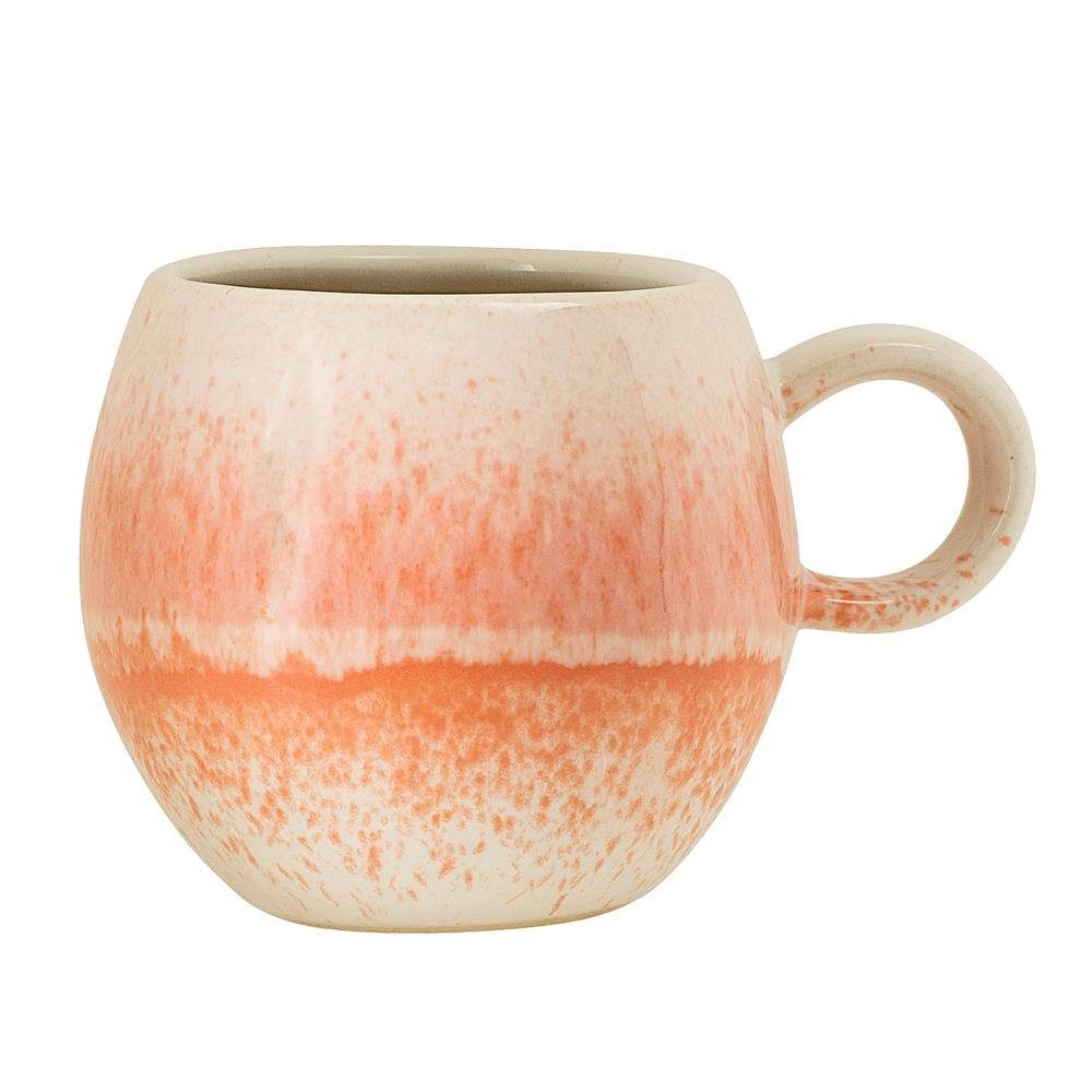 Bloomingville Tasse Paula, 275 ml, Keramik, Cappuccino Kaffeetasse, Teetasse, dänisches Design, orange