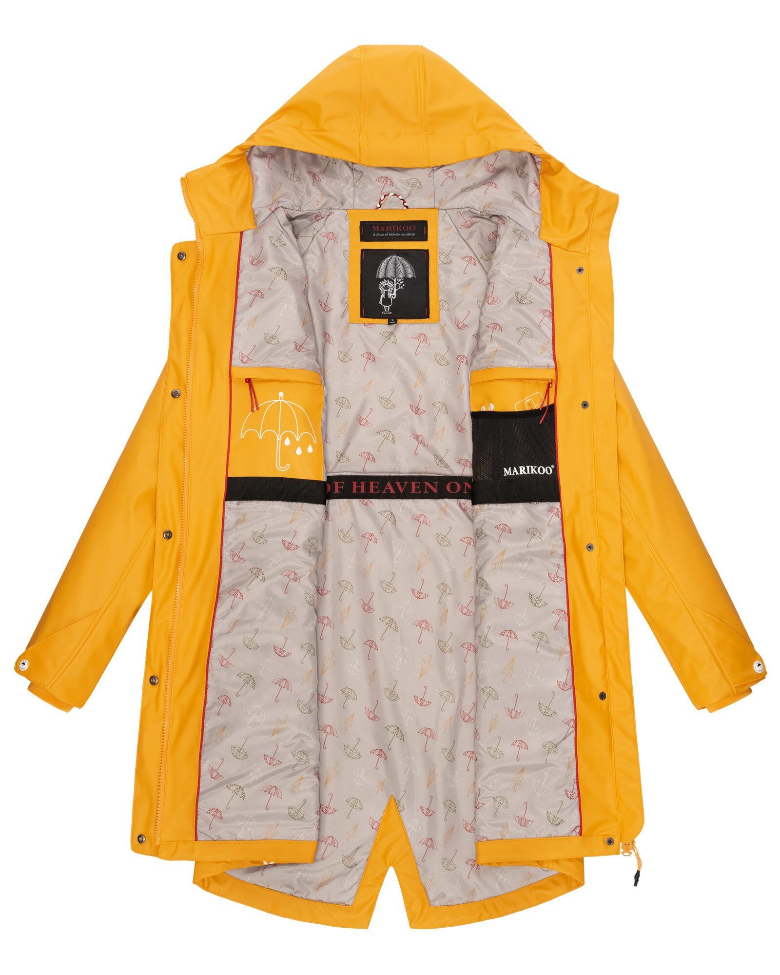 Marikoo Outdoorjacke Kapuze mit Yellow Umbrella Amber einer Dancing großen