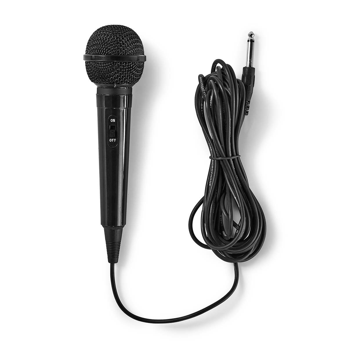 Nedis Mikrofon MPWD01BK (1-tlg), Mikrofon für Karaoke, 5 Meter festes Kabel