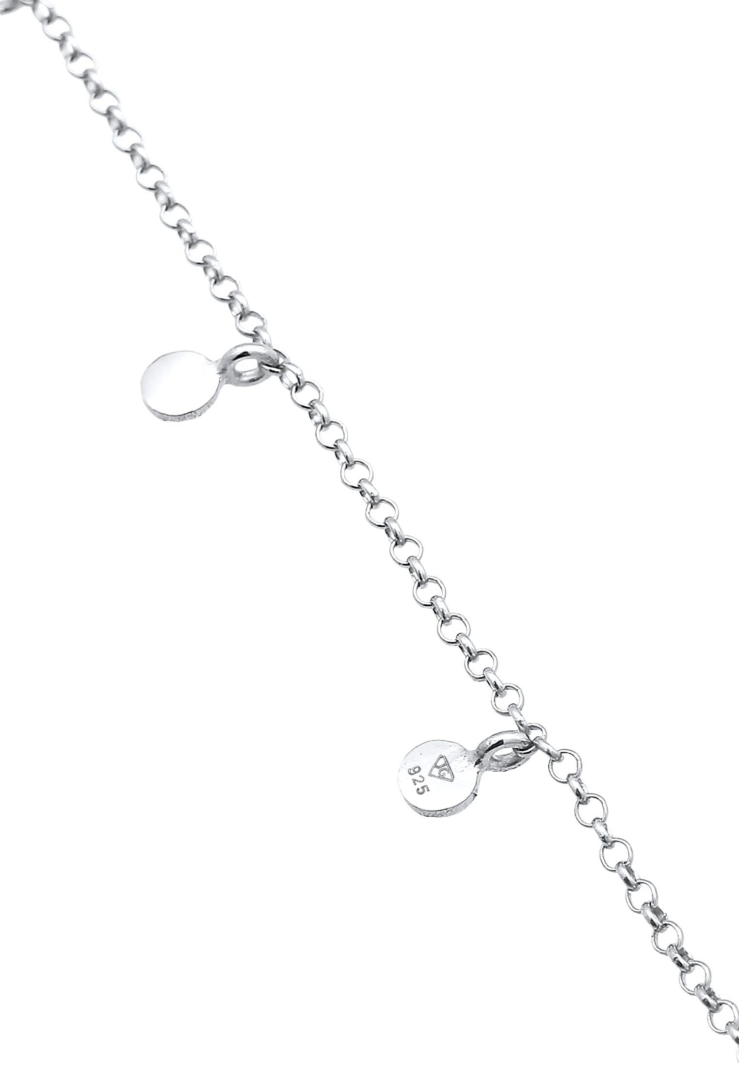 Elli Armband Plättchen Coin Rund Matt Struktur 925 Silber – Bild 4 von 5