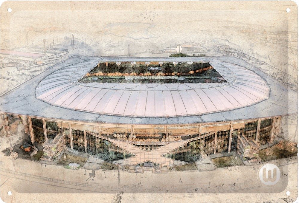 VfL Wolfsburg Metallschild Blechschild Arena