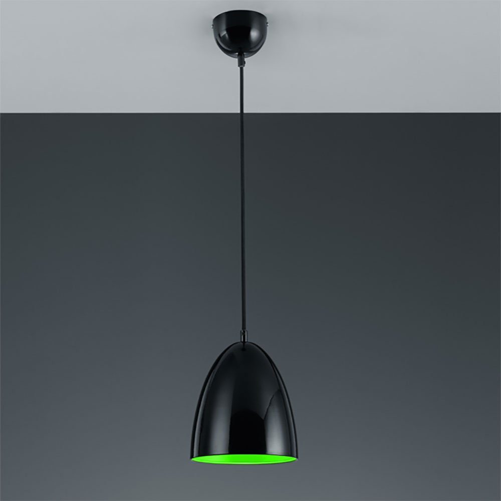 TRIO Leuchten Hänge Lampe LED Pendelleuchte, Wohnzimmer grün LED Leuchte Tisch 6,5 Watt fest verbaut, Warmweiß, schwarz LED-Leuchtmittel Pendel