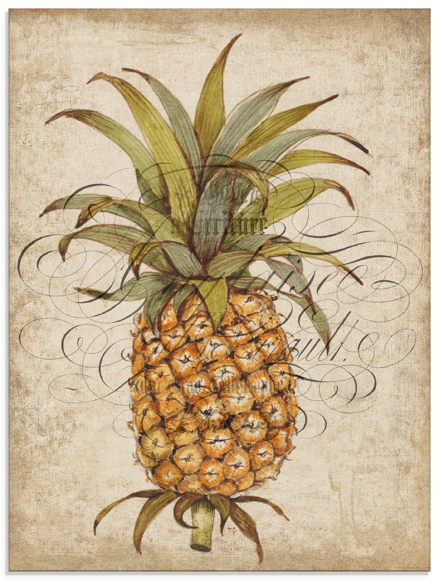 Artland Glasbild »Ananas II«, Lebensmittel (1 Stück)-Otto