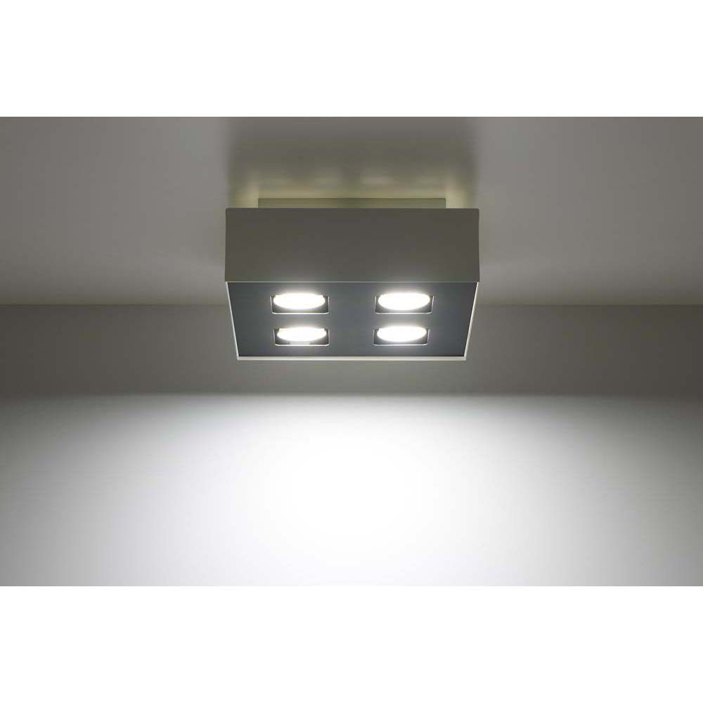 etc-shop Deckenstrahler, Leuchtmittel nicht Stahl cm 4-flammig Deckenlampe H Schwarz inklusive, 24 Deckenleuchte Weiß