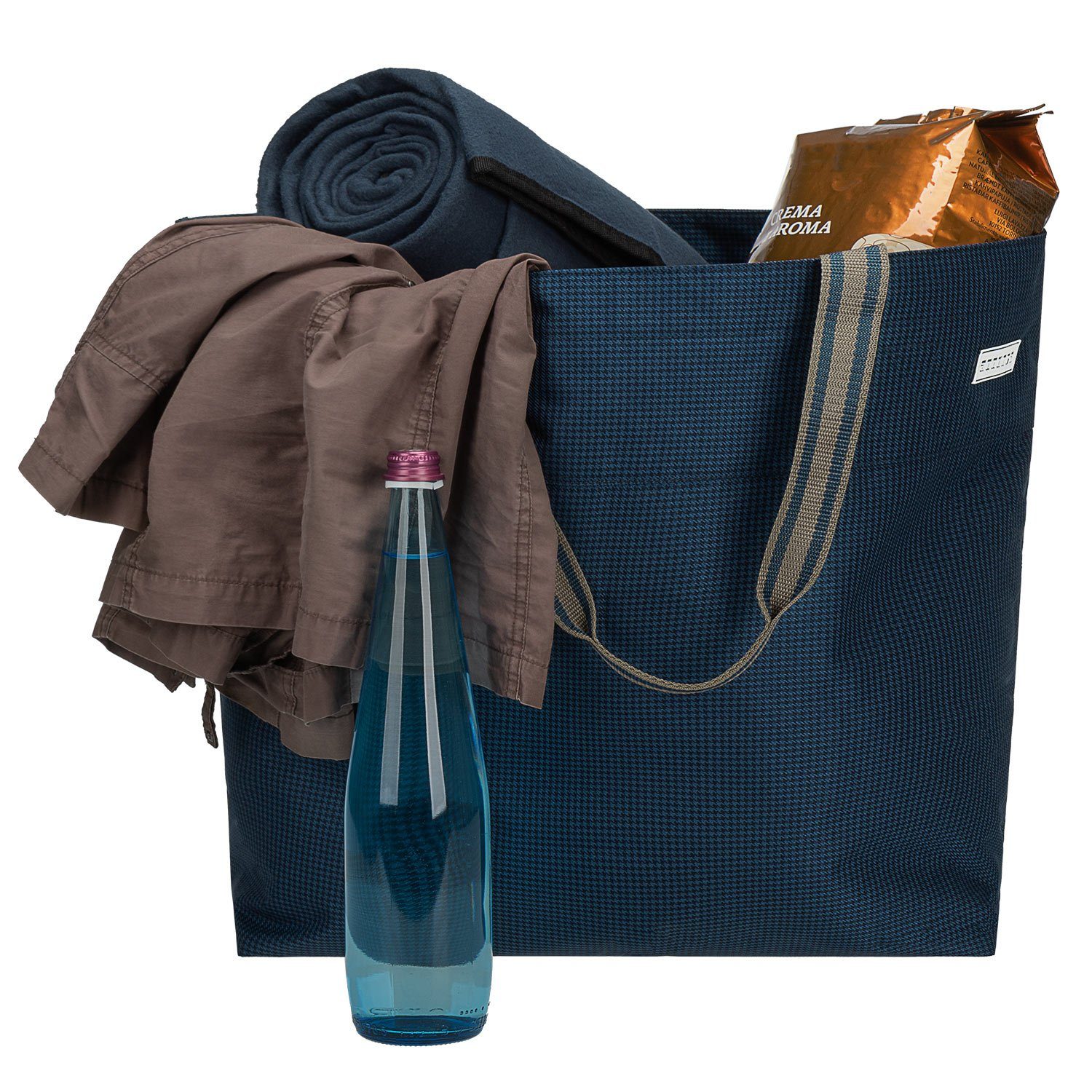 anndora XL-Strandtasche Schultertasche Freizeittasche 40 Liter, Geräumig – Stabil – Mit Reißverschluss – Innen- & Außenfach