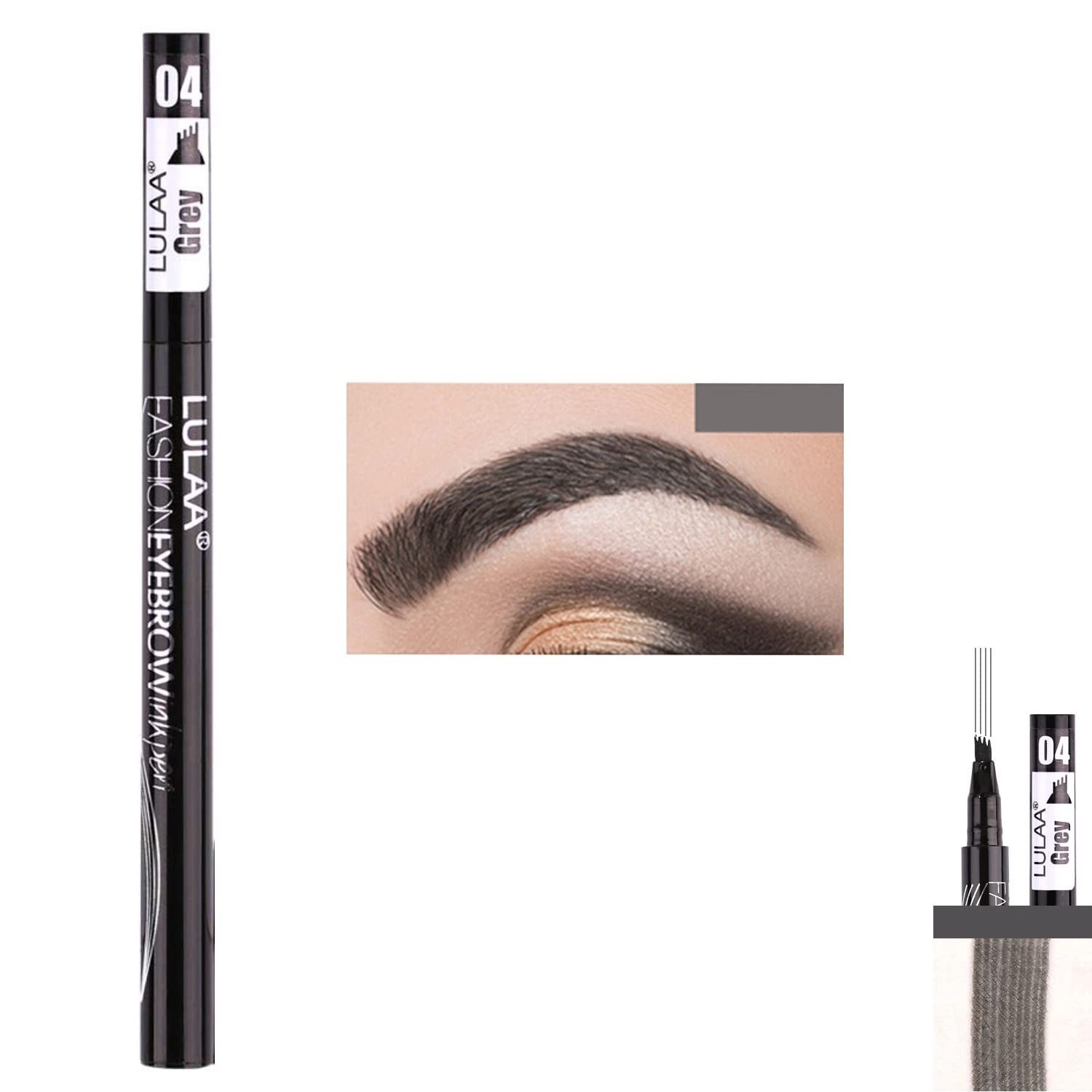 P-Beauty Cosmetic Accessories Augenbrauen-Stift 3D Tattoo Augenbrauen Stift Microblading 24H Wasserfest in 4 Farben, Nicht an Tieren getestet, Reisegröße, Ohne Duft, Hypoallergen