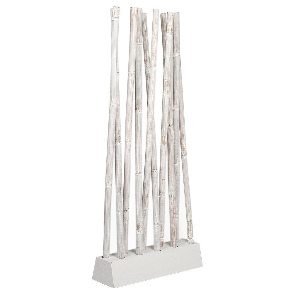 LebensWohnArt Paravent Bambus Raumteiler PARAVENTO Weiß ca. 97x200cm (BxH)