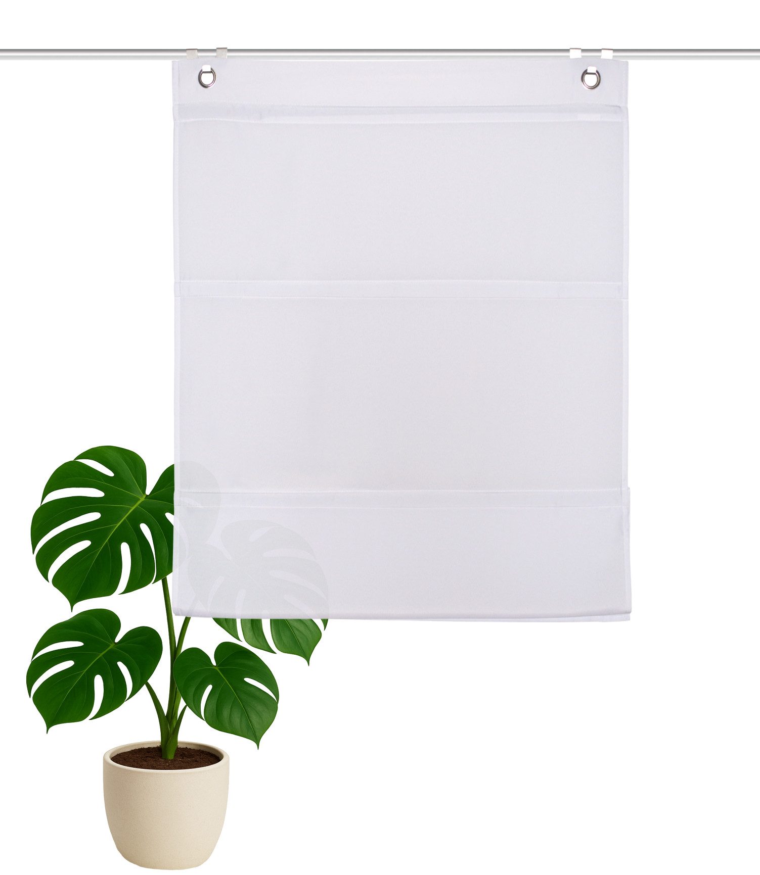 HOME WOHNIDEEN Magnetrollo ABELIA, mit Hakenaufhängung, ohne Bohren und Schrauben, Uni