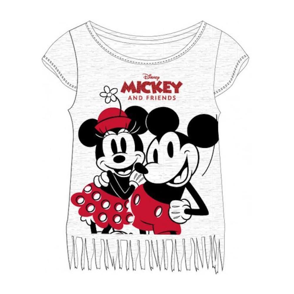 T-Shirt Mickey & Minnie Mouse Kurzarm-Shirt mit Franzen für Mädchen, Leicht