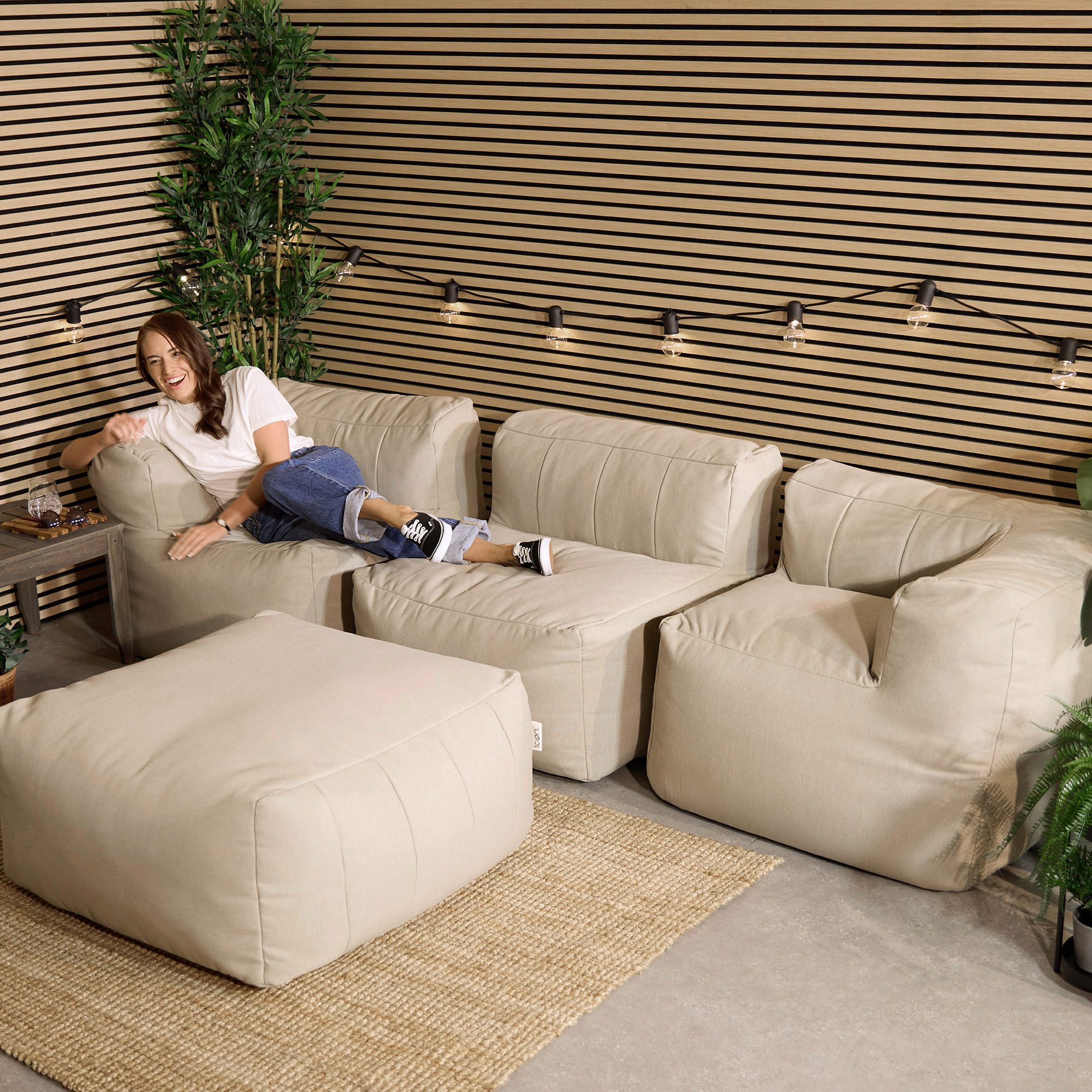 icon Gartenlounge-Set Modulares Outdoorsofa 4 Stück günstig online kaufen