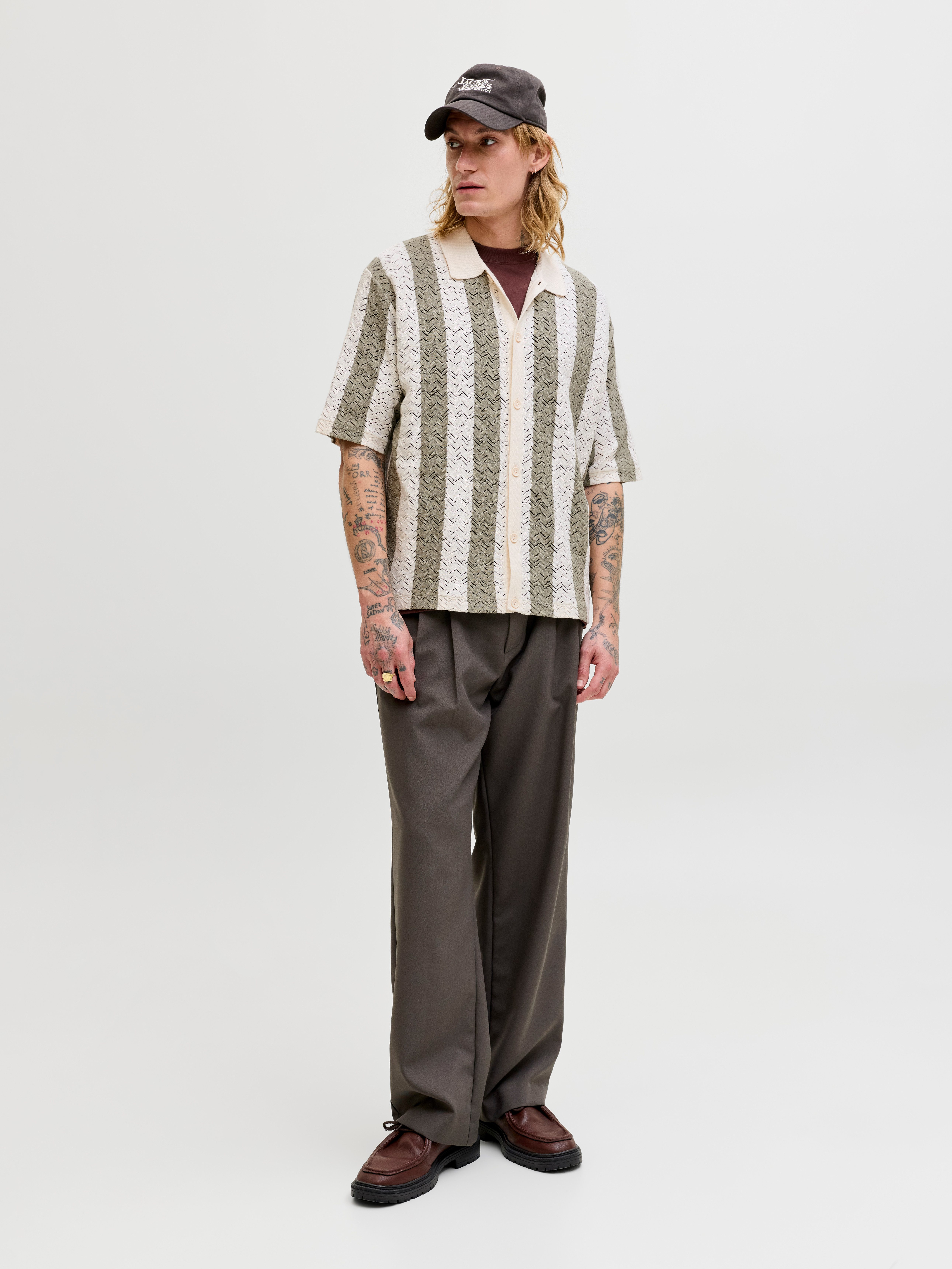 Jack & Jones Polokragenpullover JORTYLER KNIT SS POLO SN Baumwollmischung, relaxed fit