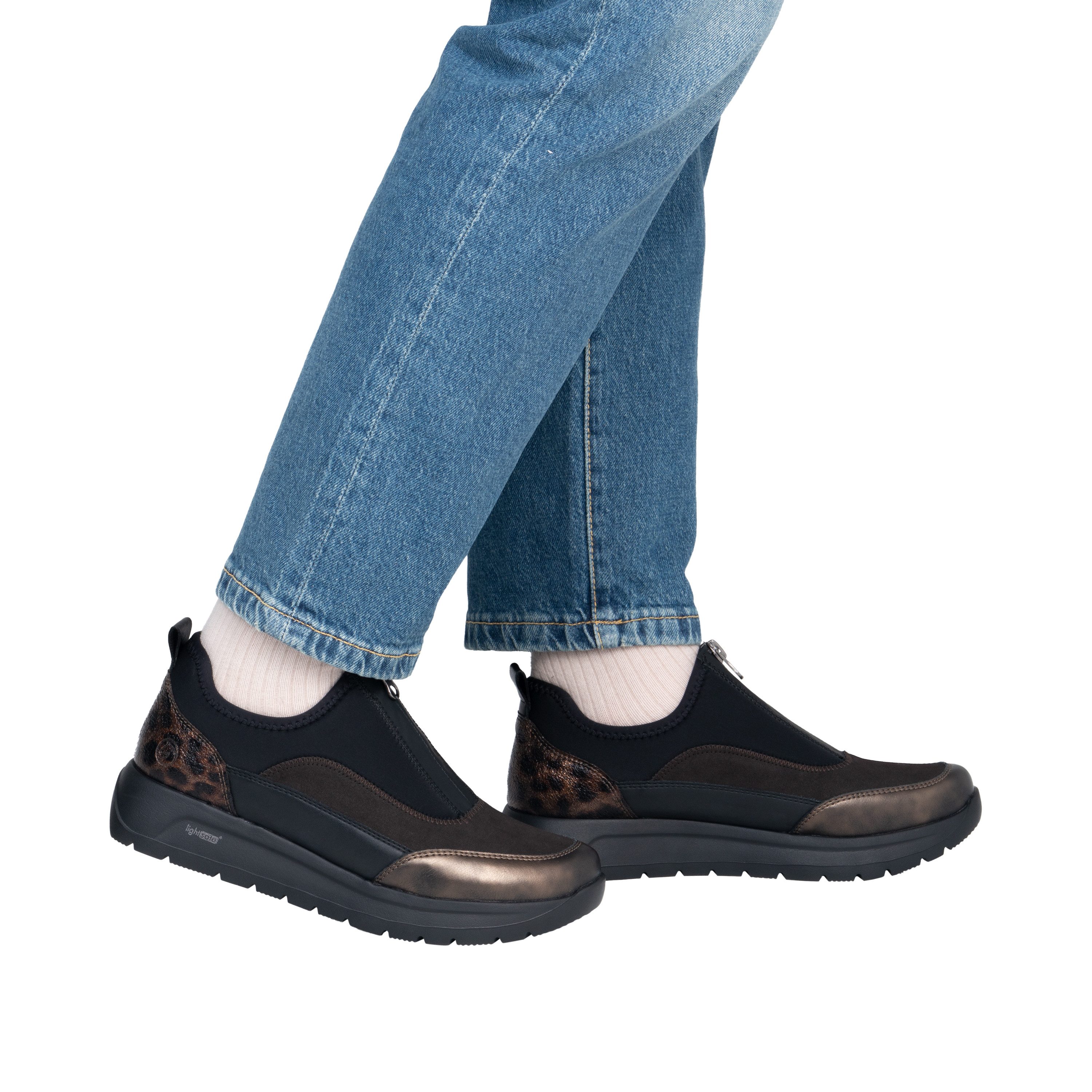 Remonte Slip-On Sneaker Casual-Schlupfschuh, Slipper mit Reißverschluss vorne