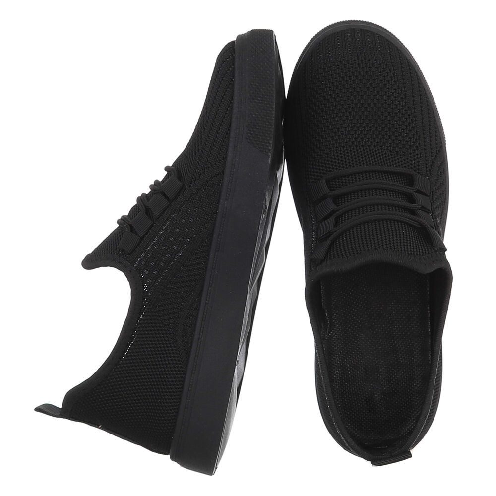 Ital-Design Stylischer Freizeitschuh aus Mesh in Schwarz Sneaker (88843542) Flach Sneakers Low in Schwarz