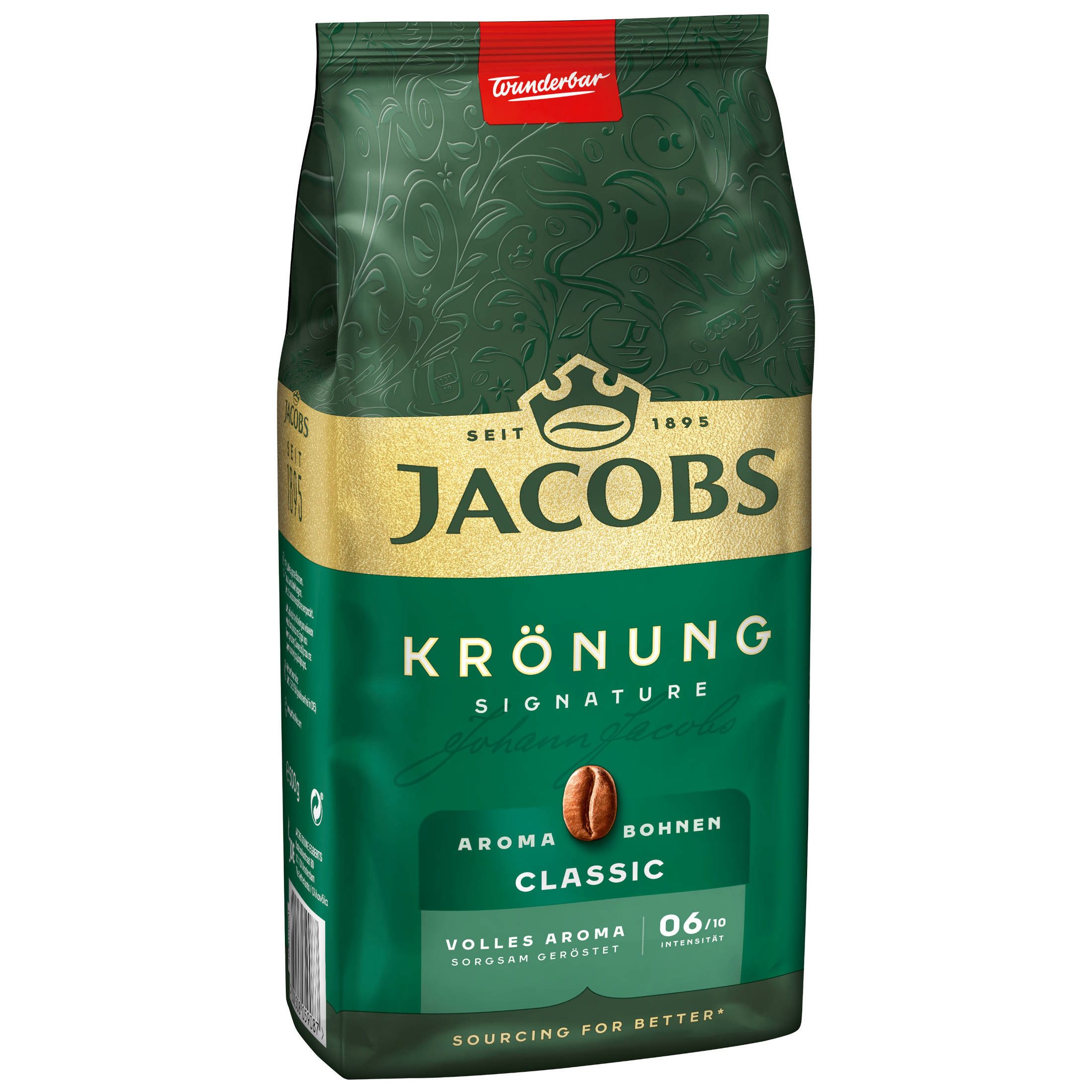 JACOBS Kaffee Kaffeebohnen Krönung Aroma-Bohnen Classic 12 x 500g = 6kg ganze Bohnen, (Packung, 12er Pack)