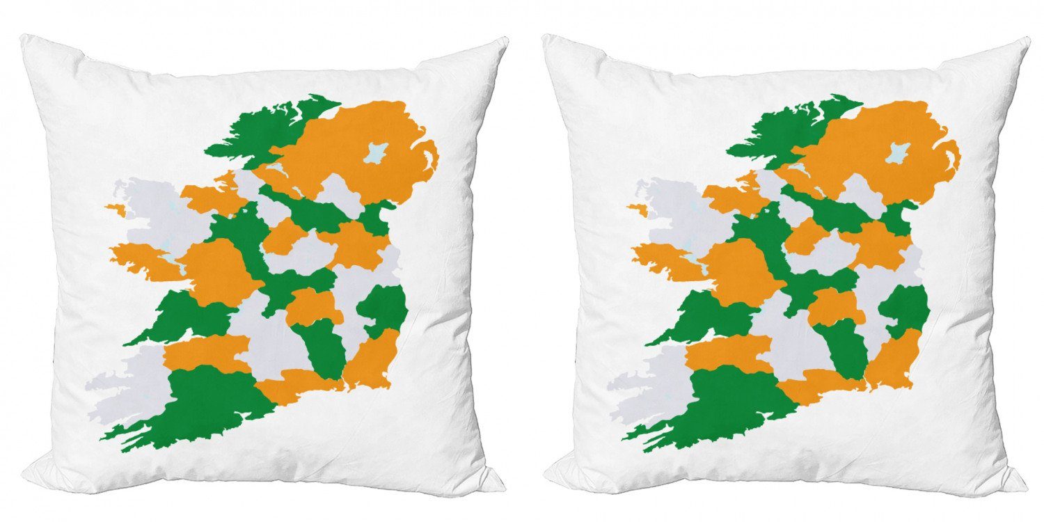 Kissenbezüge Modern Accent Doppelseitiger Irland Abakuhaus Digitaldruck, Stück), Karte (2 Irish Themed-Layout