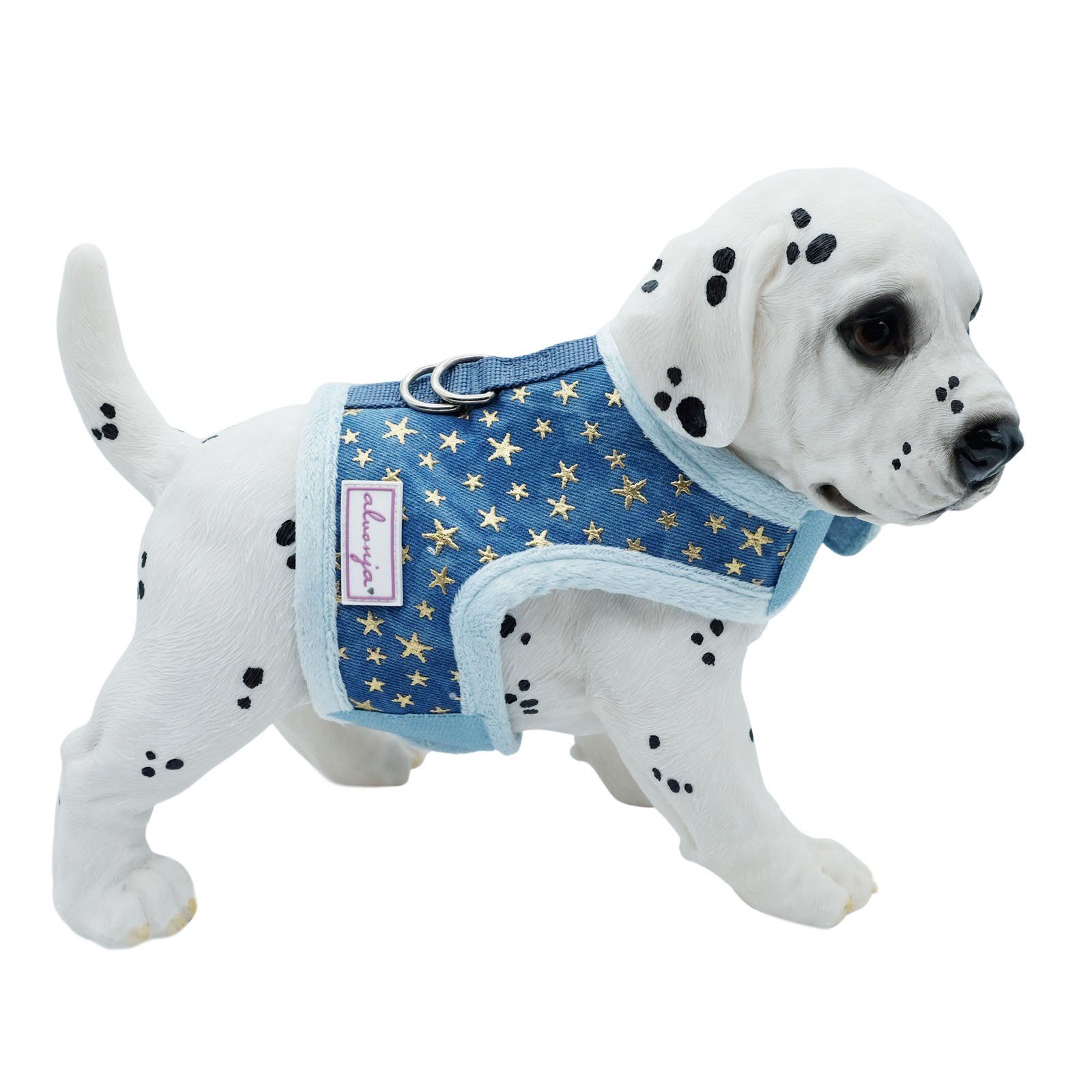 Hunde-Geschirr Hundegeschirr kleine, mittlere Hunde, Hundemantel Sterne gold, XS