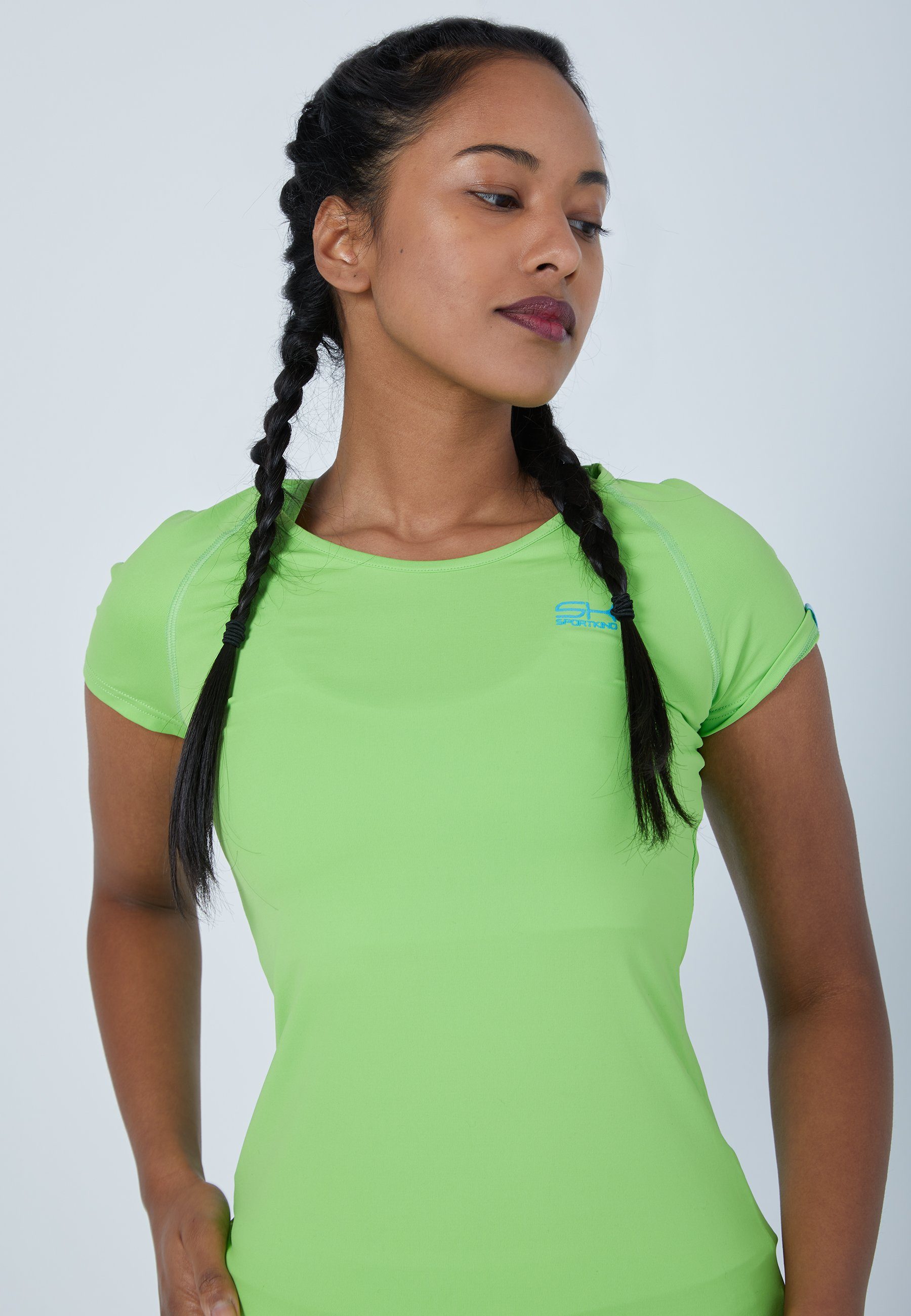 für SPORTKIND Mädchen T-Shirt Funktionsshirt & Capsleeve Tennis Damen hellgrün