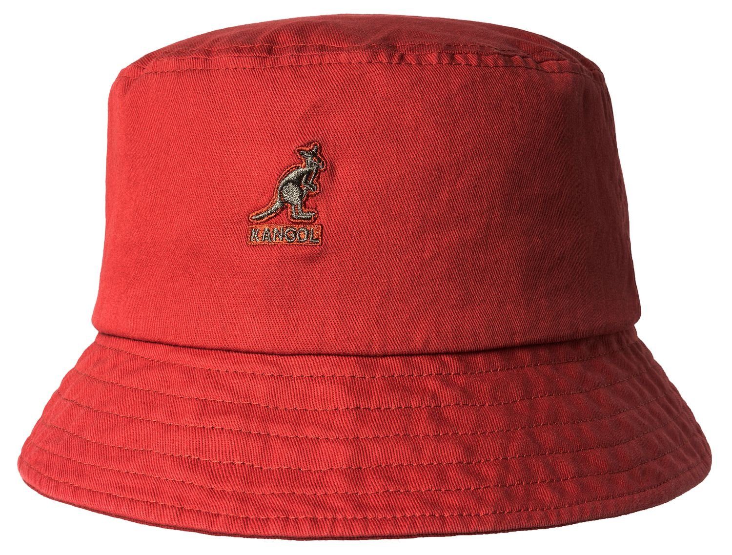 Kangol Fischerhut Rollbar Washed Bucket Fischerhut aus reiner Baumwolle CHERRY GLOW/CG637