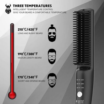 VIKICON Glätteisen 3D-Anordnung von Aluminiumheizplatten Keramik, 170-210°C Bartglätter mit Ergonomischem Design & Sicherer Kammstruktur