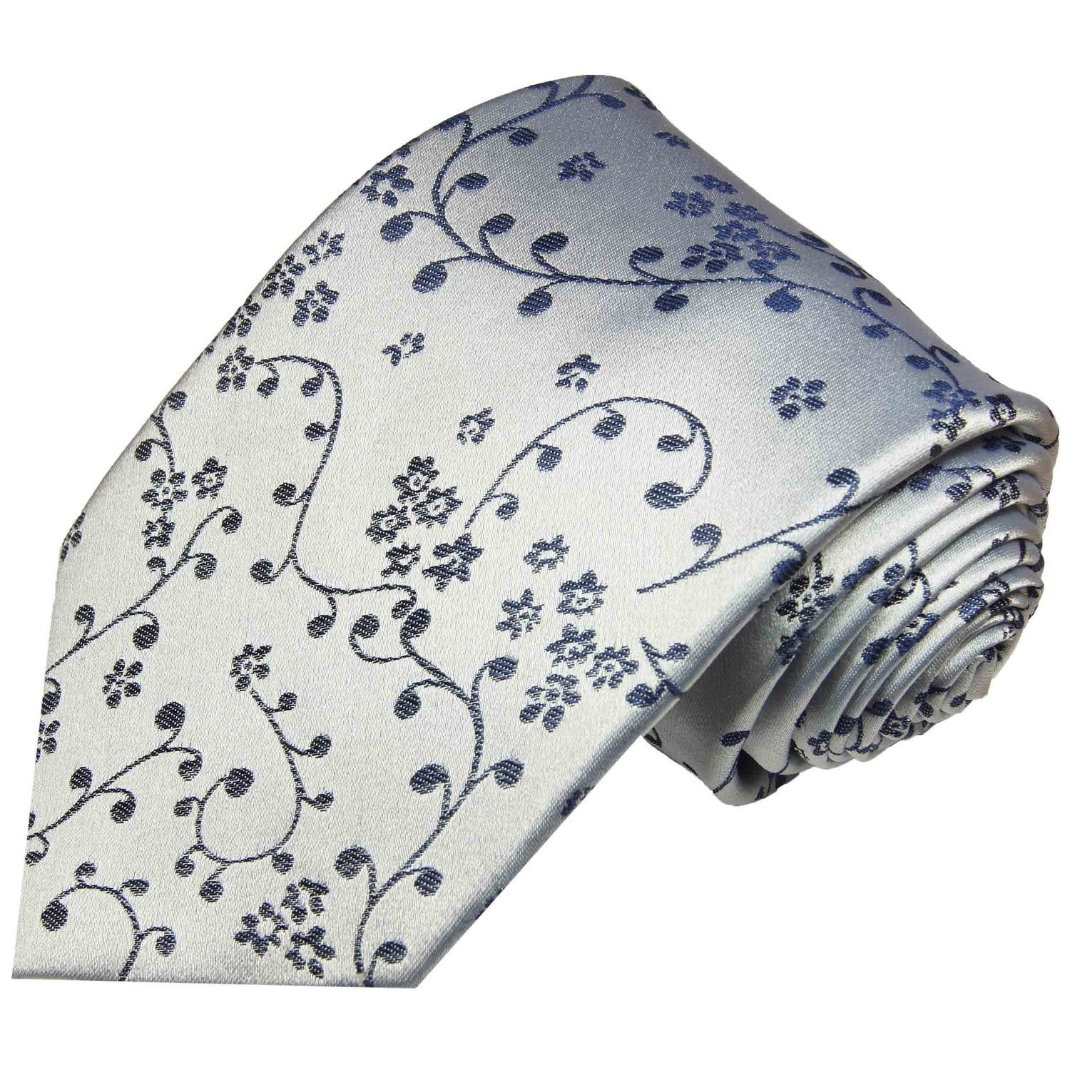 Krawatte Designer Seidenkrawatte Herren Schlips modern geblümt 100% Seide