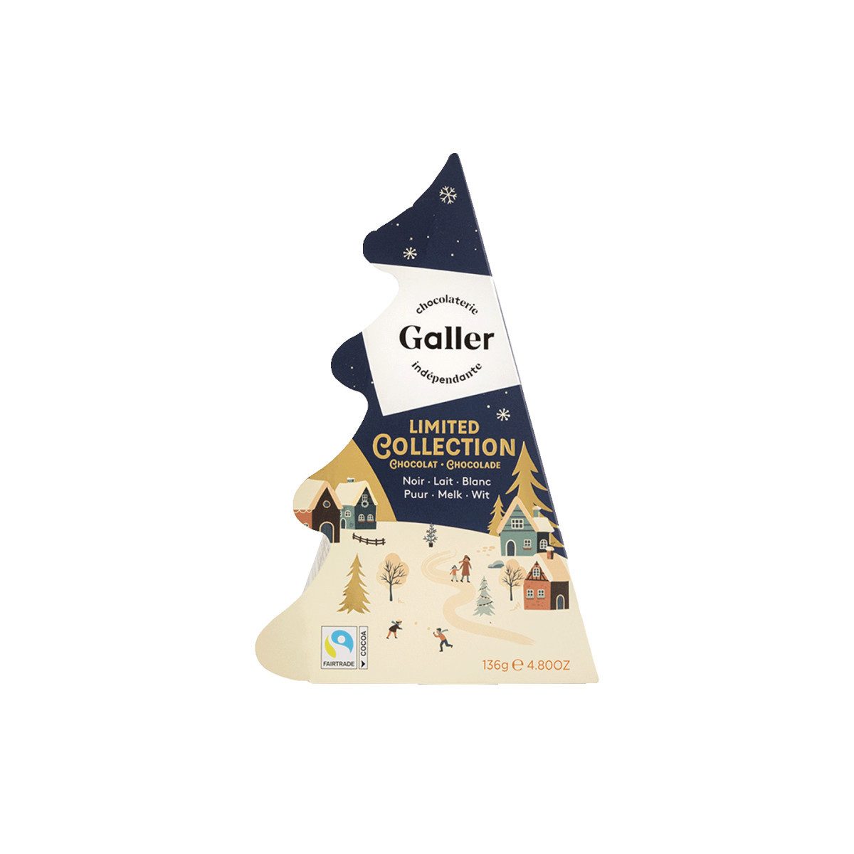Galler Schokolade Festliche Box mit Schokoladenrohlingen und -riegeln Galler Christmas T