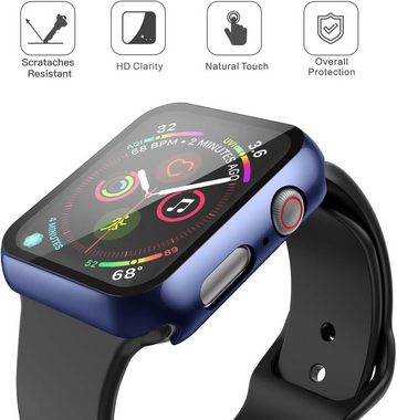 Baker Smartwatch-Hülle 2x Hülle für Apple Watch 1/2/3/4/5/6/7/8/9/SE/Ultra/Ultra2, 38mm 40mm 41mm 42mm 44mm 45mm 49mm, i Watch Schutzhülle Case