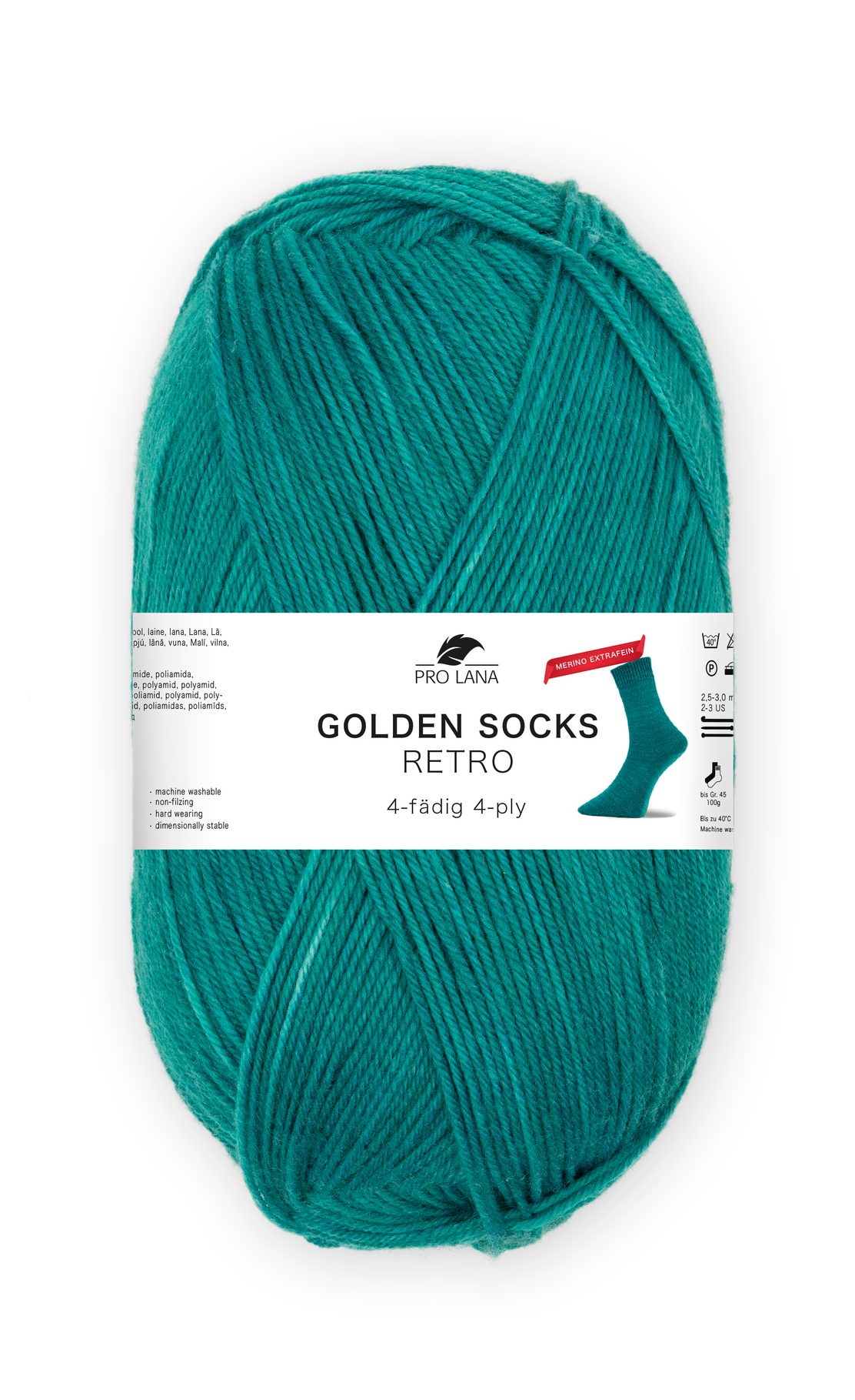 Pro Lana RETRO Merino extrafein 100 g 4-fach Sockenwolle Häkelwolle, 420 m (Sockengarn, das zeitlosen Retro-Charme mit modernem Tragekomfort verbindet, Weiches Sockengarn mit extrafeiner Merinowolle), 100 g