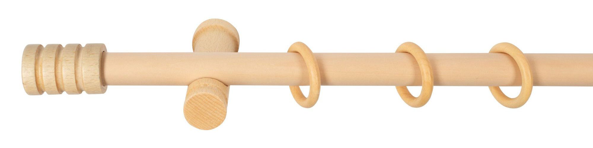 SN DECO GROUP Gardinenstange Pisa, 1-läufig, Fixmaß, mit Bohren, verschraubt, Holzwerkstoff, 28 mm, Holz, verschiedene Längen und Farben, Komplettset