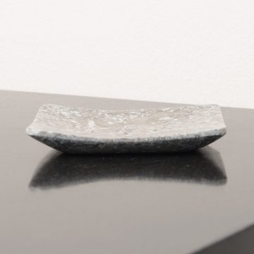 wohnfreuden Seifenschale Marmor Seifenschale 12 cm grau eckig mit Loch, Breite: 9 cm, 2589