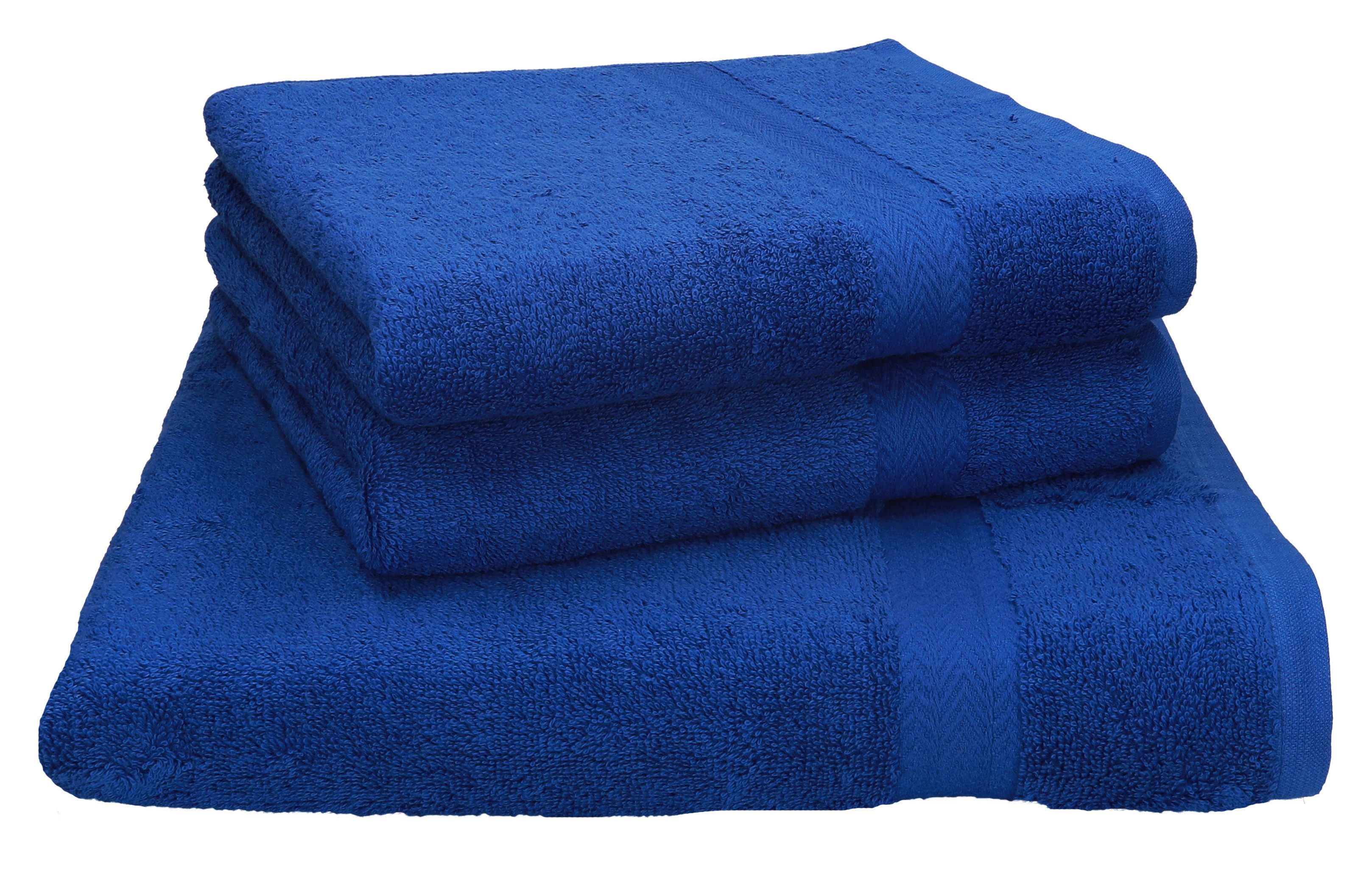 Handtuch Set 3 - TLG Saunatuch Set Strandtuch Premium Farbe royalblau