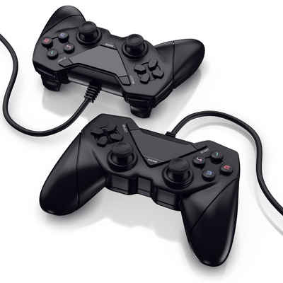 CSL PlayStation-Controller (Spar-Set, 2 St., USB Controller für Android, PC / PS3 / Direct-Input / X-Input)