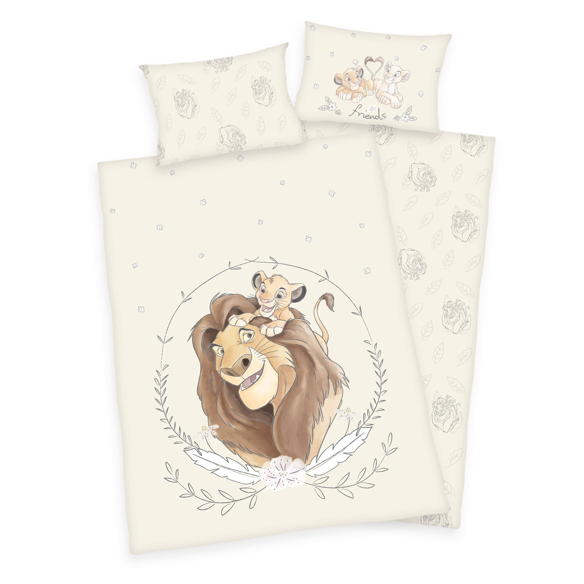 Disney Babybettwäsche Disney König der Löwen Baby Bettwäsche Set Simba Mufasa 100x135 cm, 2 teilig, Langlebig