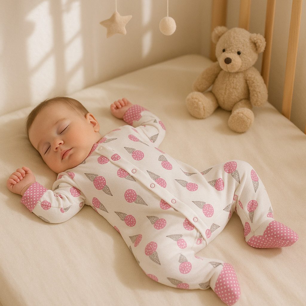 Strampler Baby Strampler mit Fuß, Rosa/Blau, 100% Baumwolle, Jungen/Mädchen