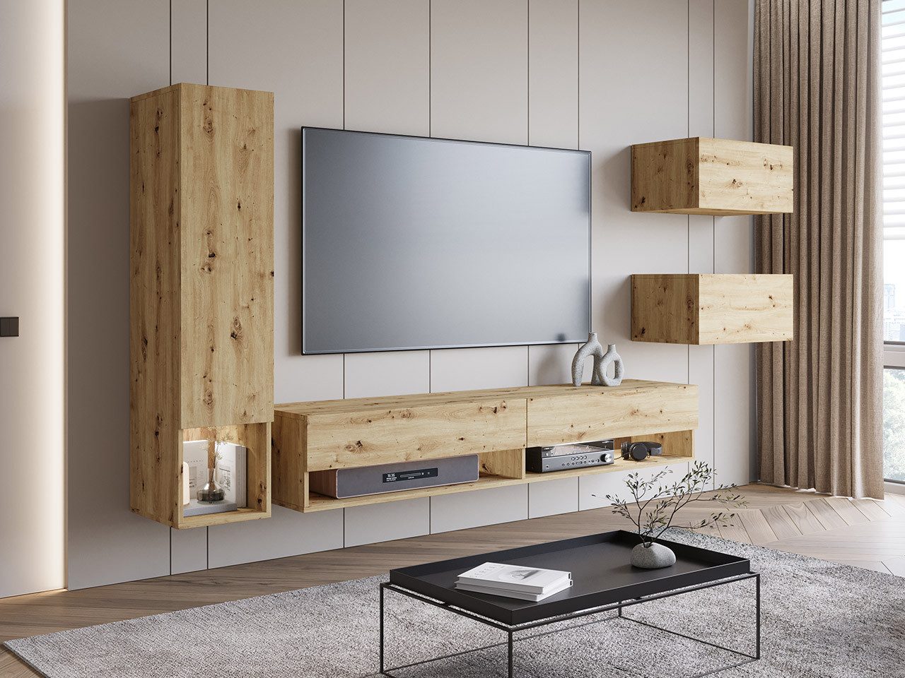 MIRJAN24 Wohnwand Amadeo, (4er-Set, TV-Lowboard, 2x günstig online kaufen