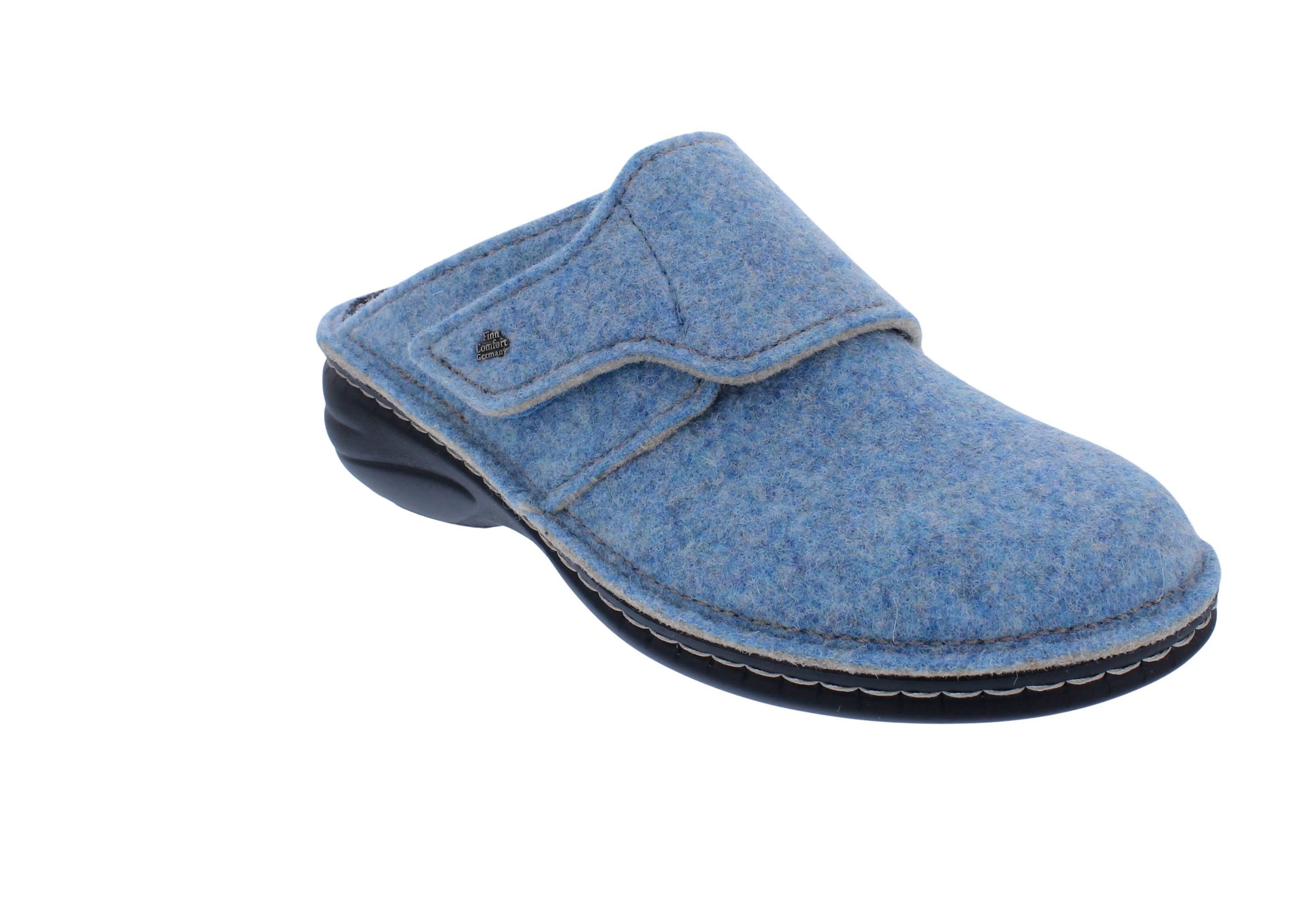 Finn Comfort Finn Comfort Goms 6569-482375, Doublefilz, Mare - Blau, Klettverschlus Pantoffel