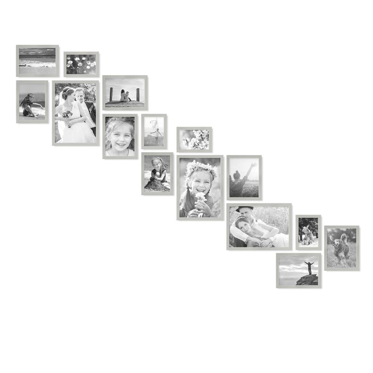 PHOTOLINI Bilderrahmen 15er Set Modern Schmal günstig online kaufen