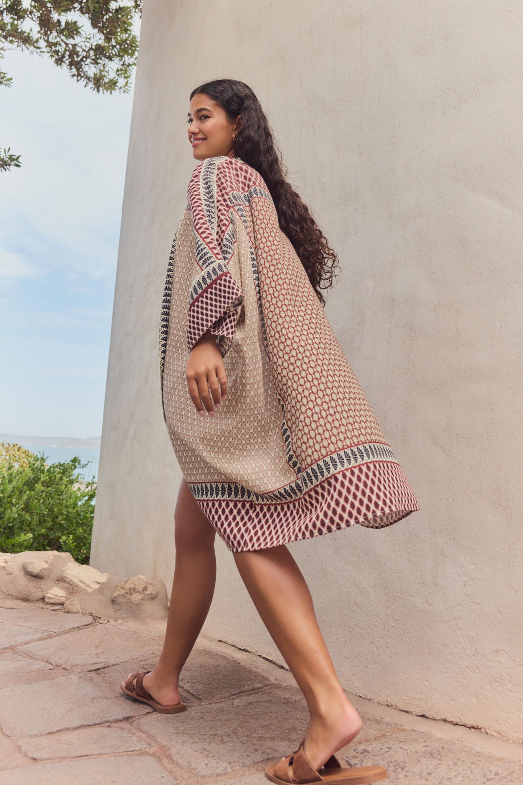 Next Strandkleid Lange Kimono-Jacke (1-tlg) günstig online kaufen