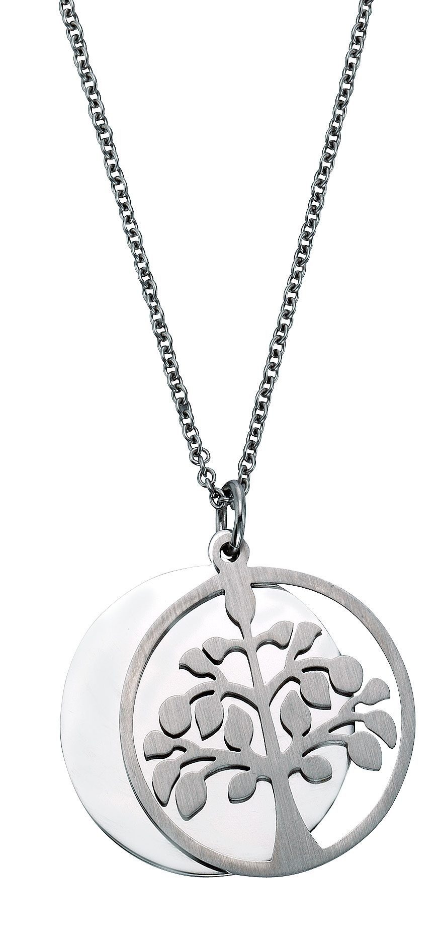 Firetti Kette mit Anhänger Schmuck Geschenk Halskette Lebensbaum, Flachpanzerkette