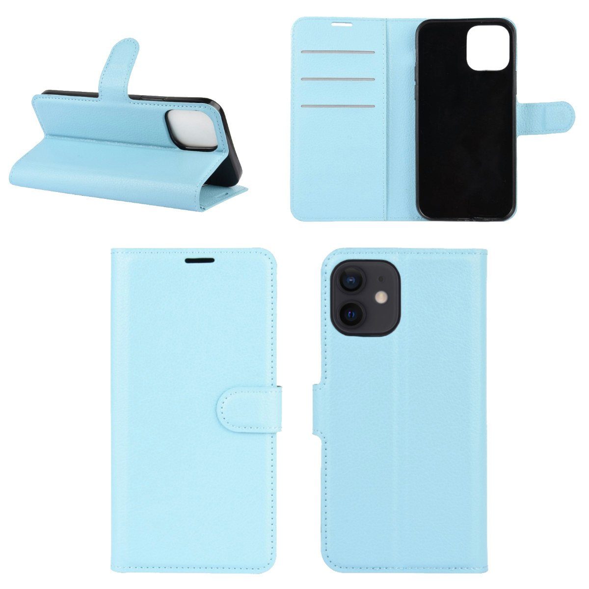 Wigento Handyhülle Für Apple iPhone 12 Mini 5.4 Zoll Handy Tasche Hülle  Etuis Cover Case Schutz Zubehör