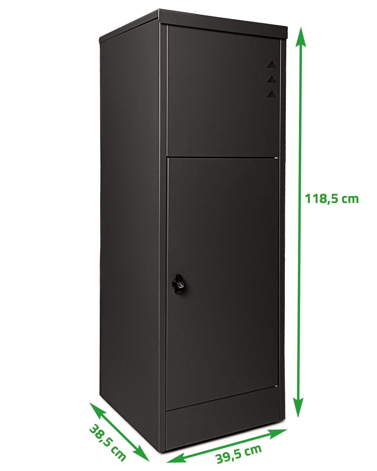 ONDIS24 Paketbox Postbox Briefkasten für Pakete und Briefe mit Paketsafe, Edelstahl, pulverbeschichtet, galvanisiert, mit Gasdruckfedern