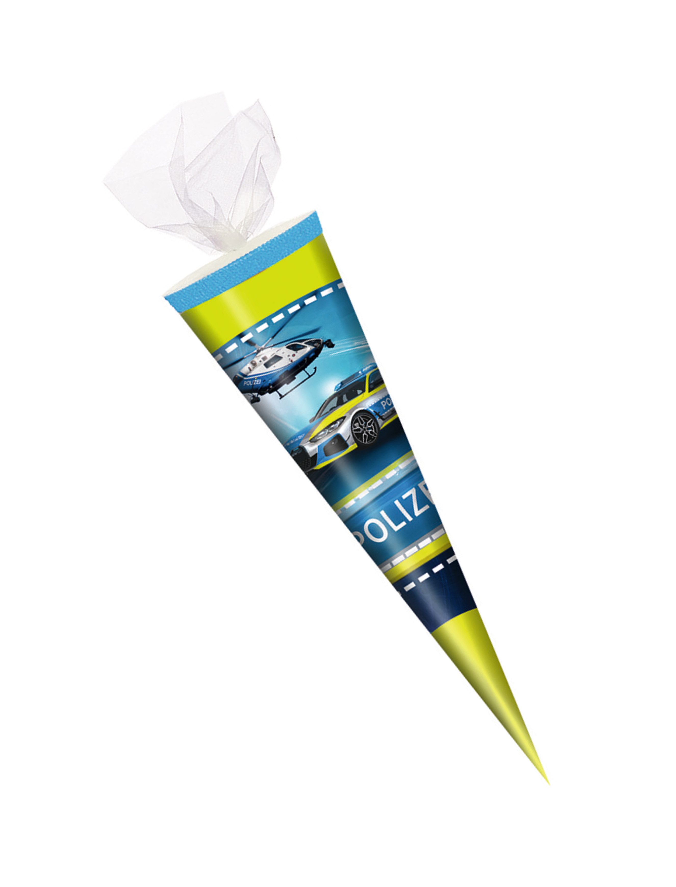 Livepac Office Schultüte Schultüte / Zuckertüte / 35cm / rund / Tüllverschluss / "Poliei"