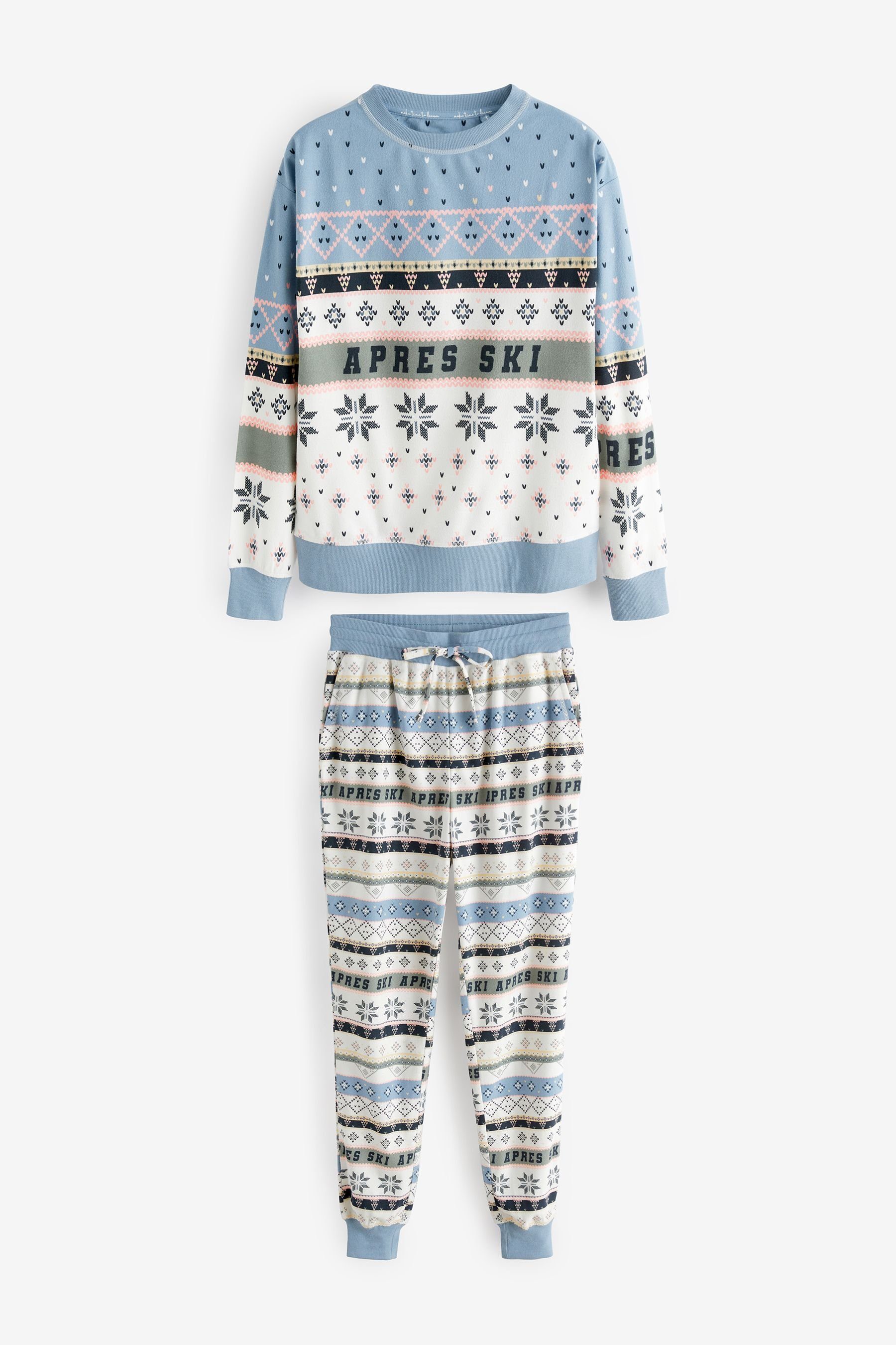Next Pyjama Bequemer und superweicher Pyjama (2 tlg) Blue Fairisle Pattern | Pyjamas