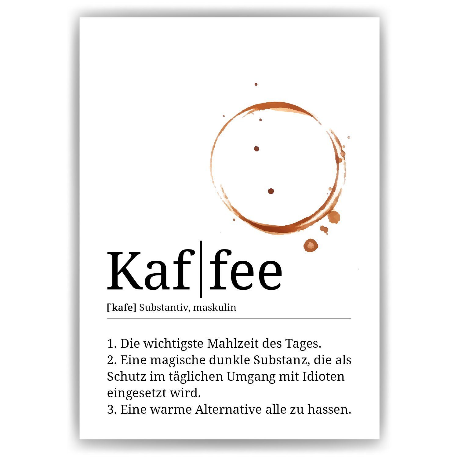 Tigerlino Poster Kaffeeliebhaber Geschenk Barista Küche Kaffee Wandbild Definition, Kaffee