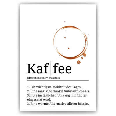 Tigerlino Poster Kaffeeliebhaber Geschenk Barista Küche Kaffee Wandbild Definition, Kaffee