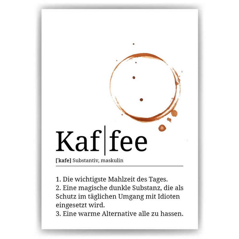 Tigerlino Poster Kaffeeliebhaber Geschenk Barista Küche Kaffee Wandbild Definition, Kaffee