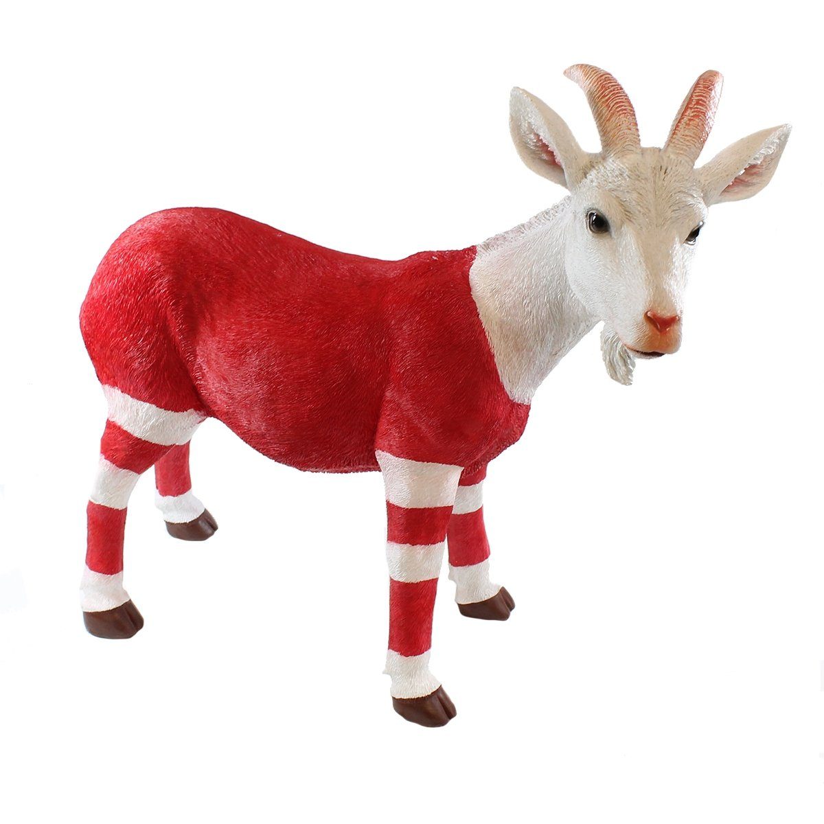 colourliving Tierfigur Dekofigur Ziegenbock Figur Bruce rot-weiß 45 cm Geiß günstig online kaufen