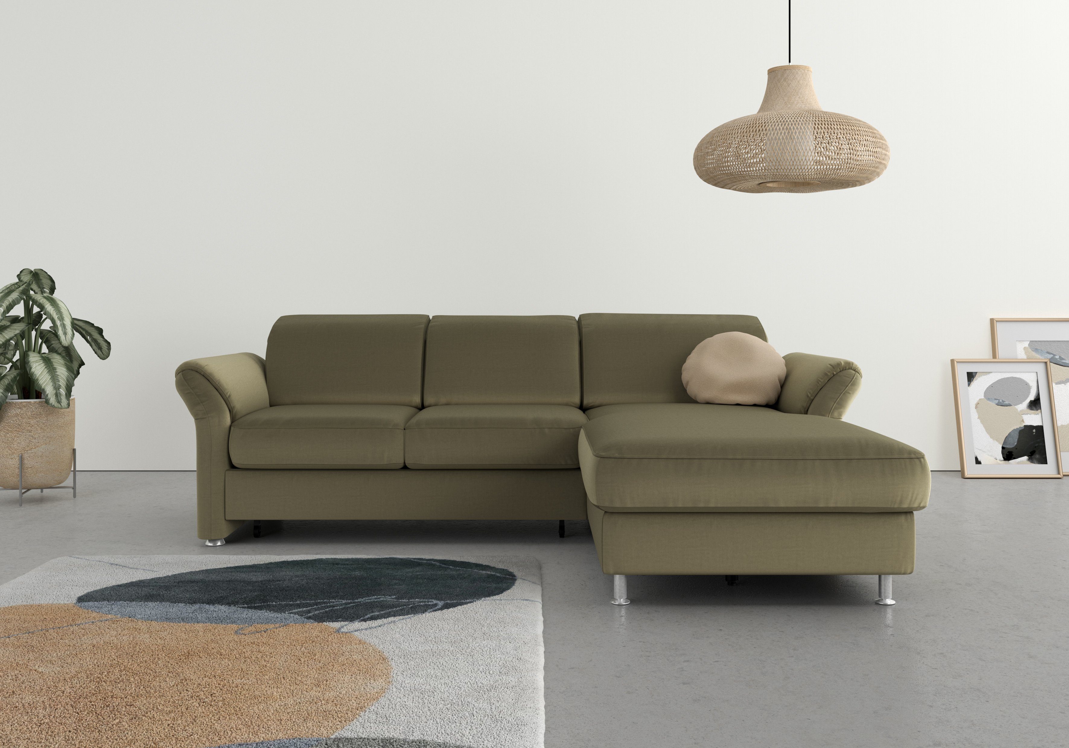 sit&more Ecksofa Apulia L-Form, wahlweise Bettfunktion, Bettkasten und Kopf- und Armteilverstellung
