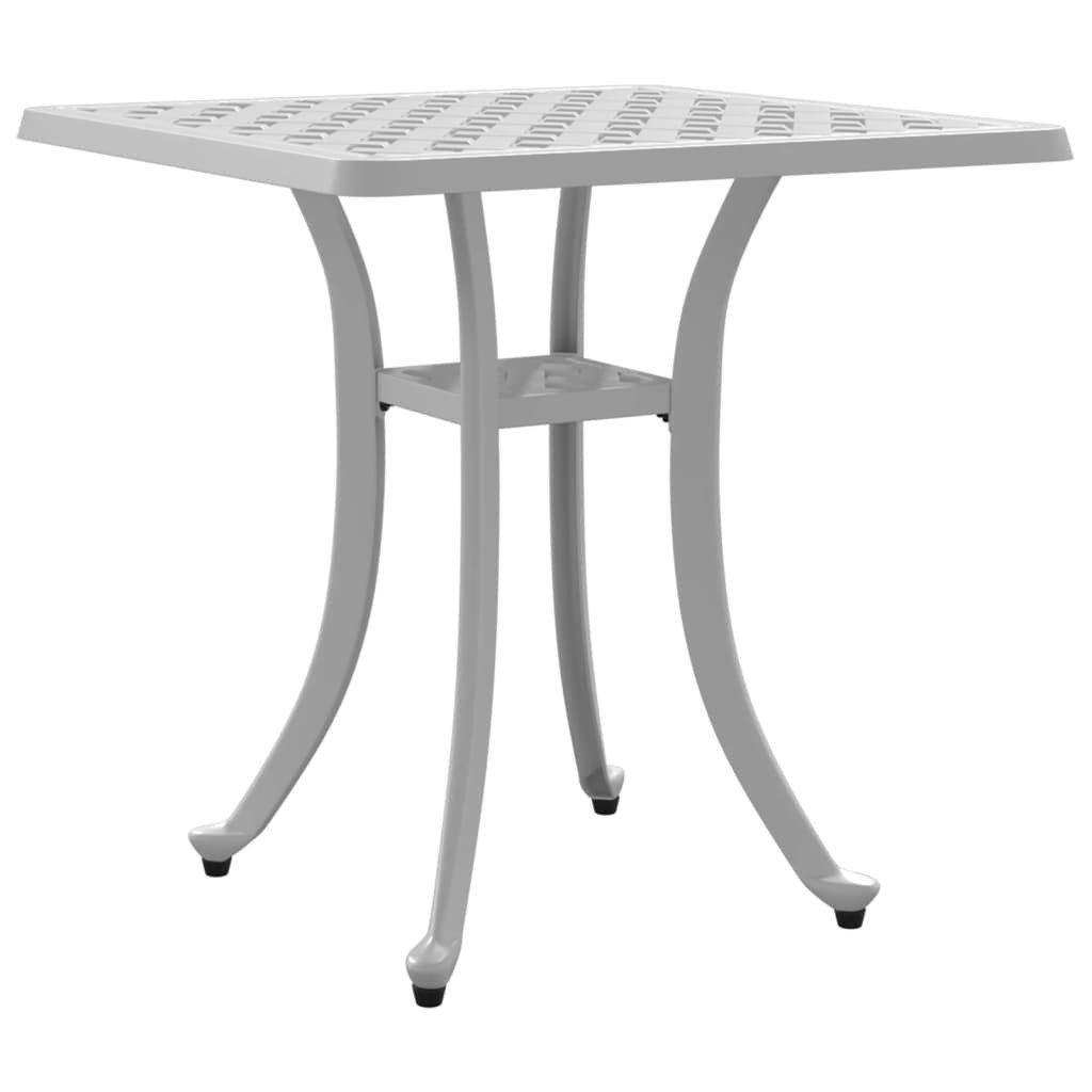 furnicato Gartentisch Stilvoller 53 x 53 x 53 cm in Weiß aus (1-St), Korrosionsbeständiger Outdoor-Tisch mit Musterplatte für den Innenraum
