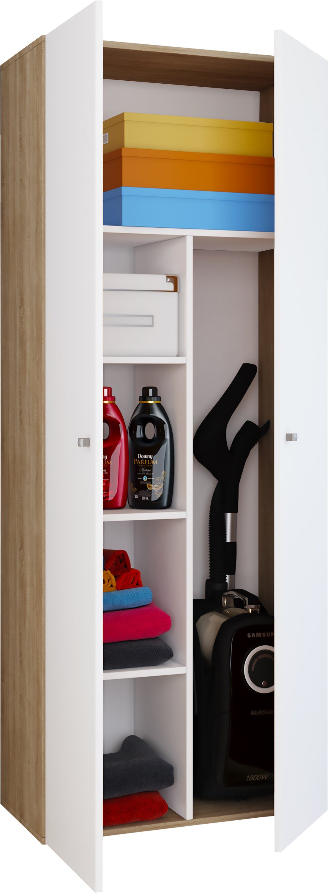VCM Mehrzweckschrank Holz Besenschrank Staubsauger Putzschrank günstig online kaufen