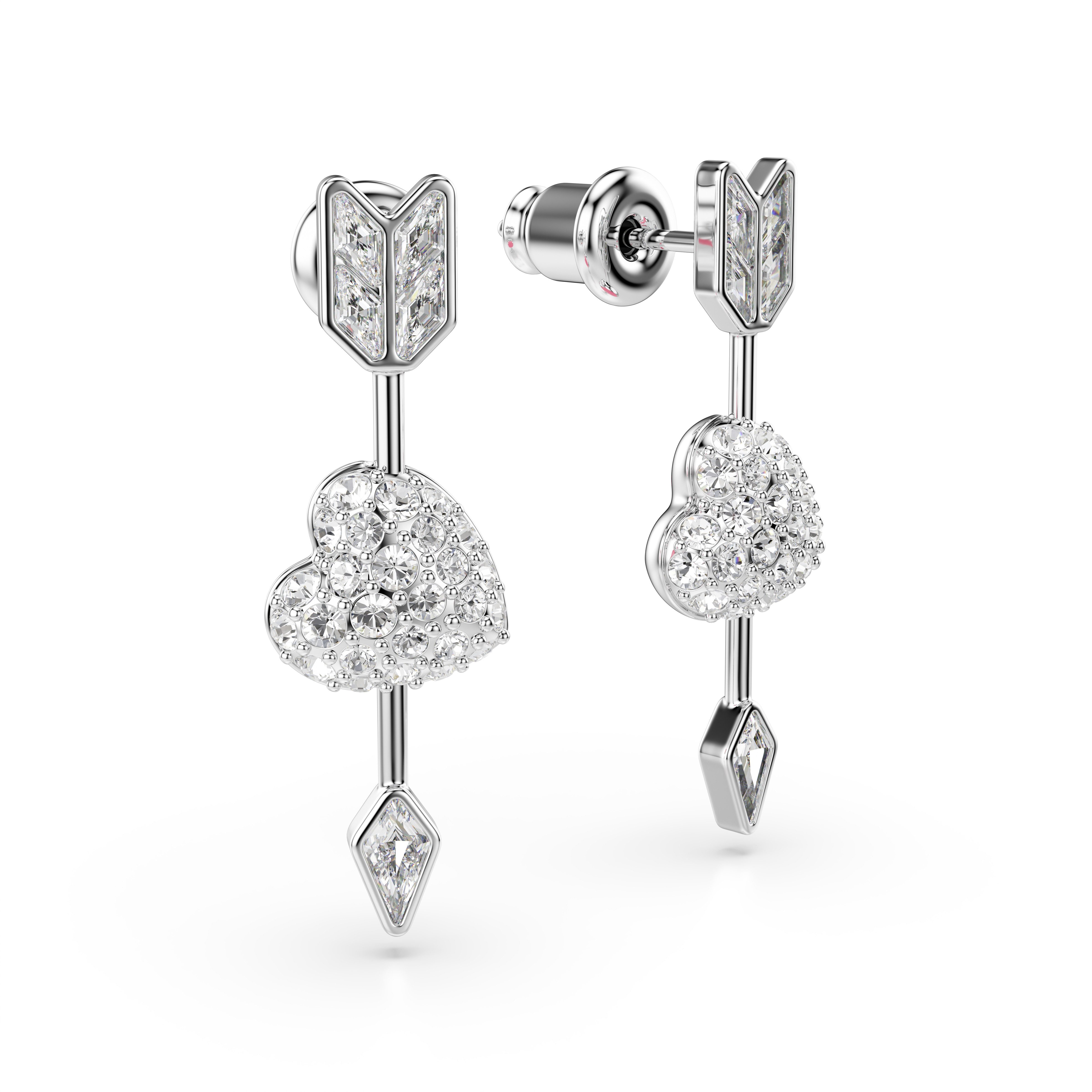Swarovski Paar Ohrhänger Schmuck Geschenk Idyllia Ohrringe Herz Pfeil, mit Swarovski® Kristall - Emaille